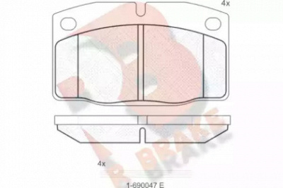 R BRAKE rb0454066 -  Комплект тормозных колодок, дисковый тормоз
